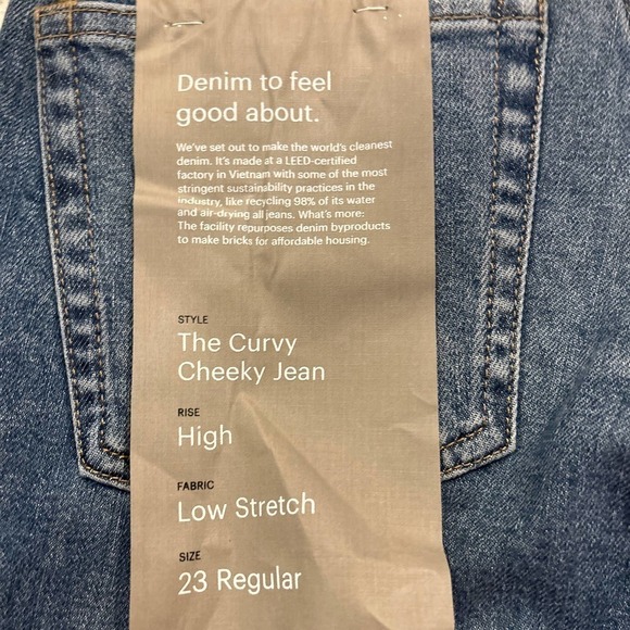 Everlane The Original Curvy Cheeky® Jean Raw Hem Size 23 - Picture 6 of 6
